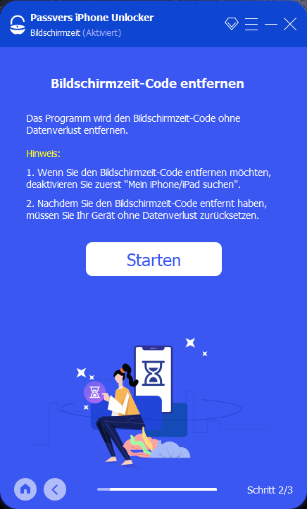 Best&auml;tigen zum Entsperren von Sperrcode
