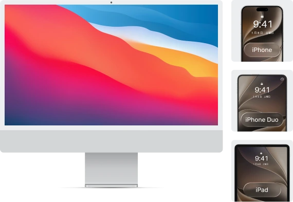 Mac、iPhone、iPhone Duo、iPad