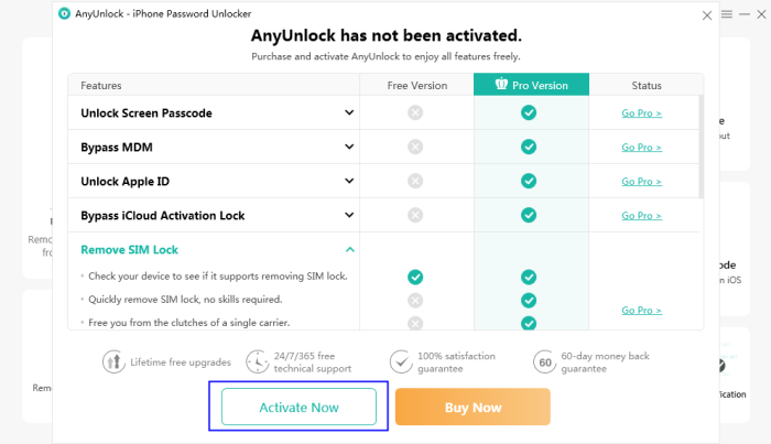 anyunlock-limitations