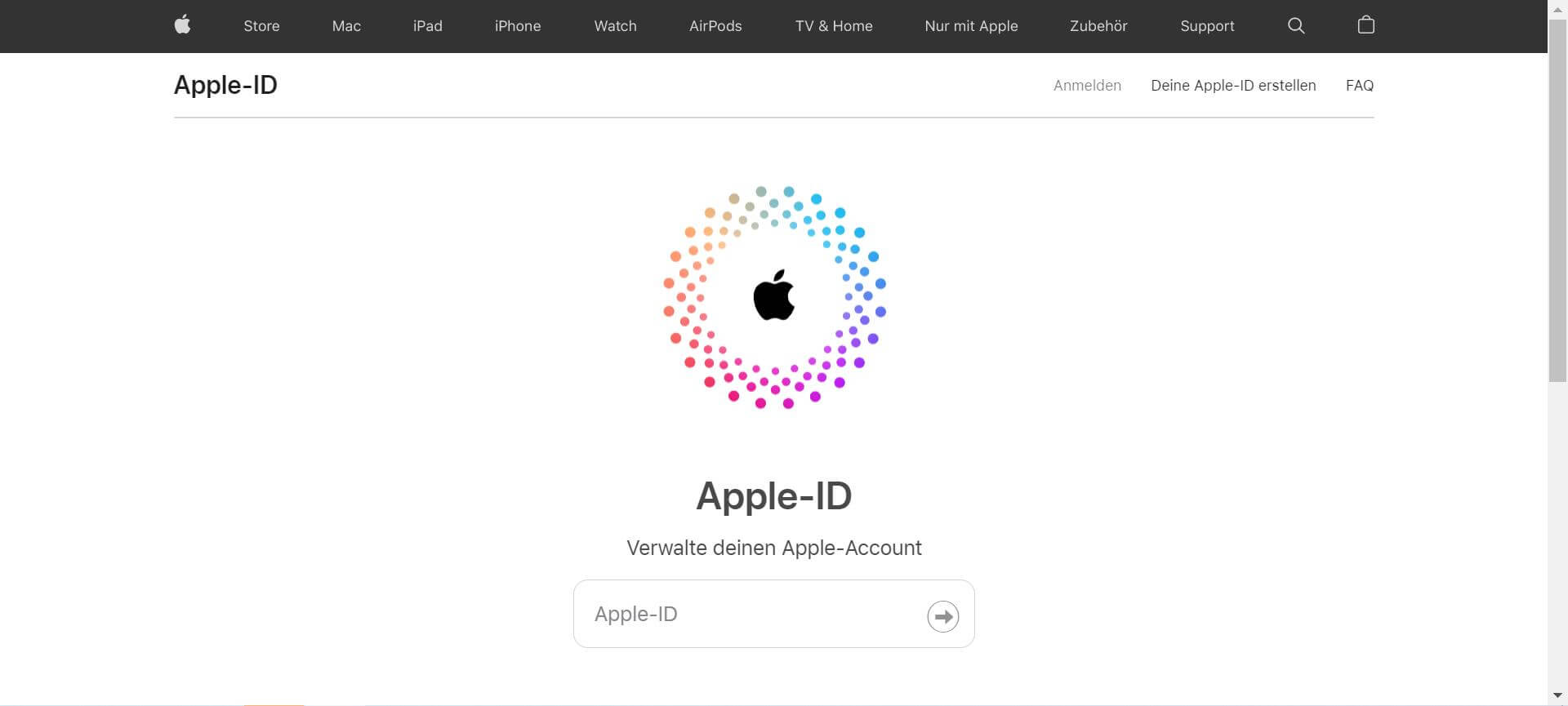 Apple-ID anmelden