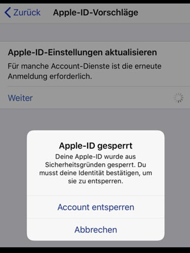 Apple-ID gesperrt