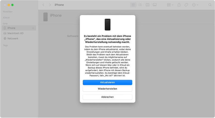 Apple ID löschen vom Vorbesitzer mit Wiederherstellungsmodus