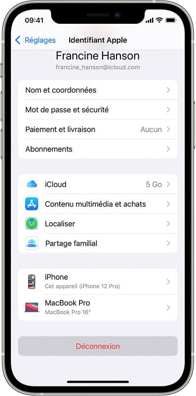 Se déconnecter Apple ID sur iPhone
