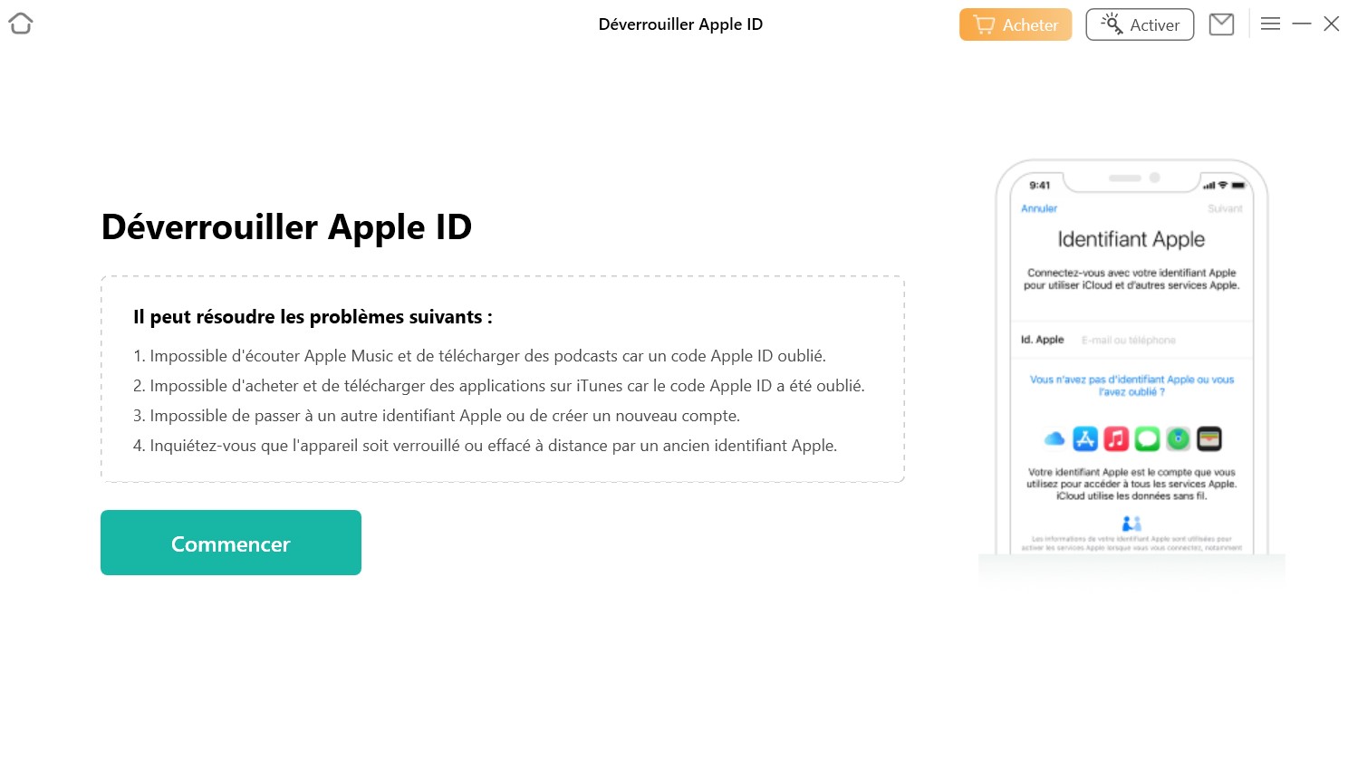 Déverrouiller Apple ID sur Anyunlock