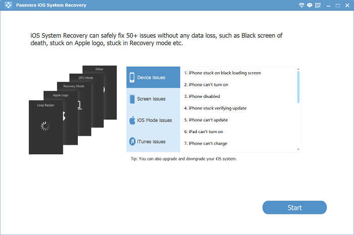 Start with Passvers iOS System Recovery