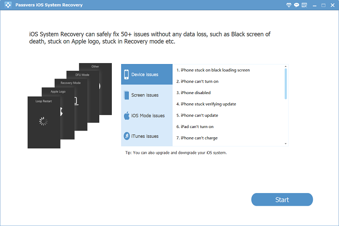 Ios System Recovery Main Interface