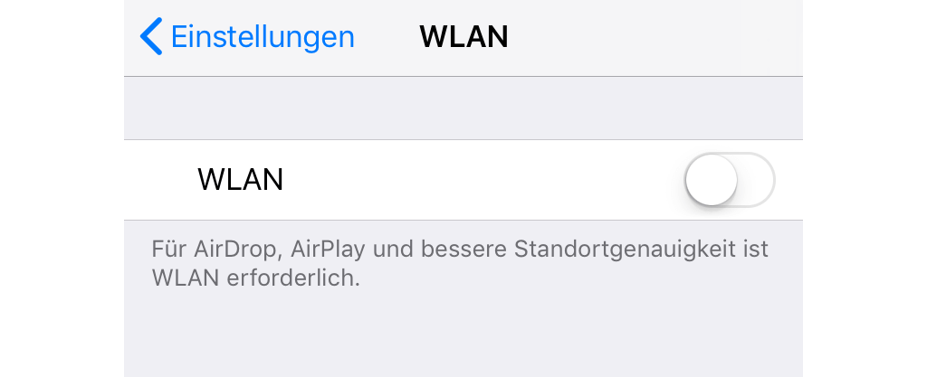 iPhone-Wlan ausschalten und einschalten