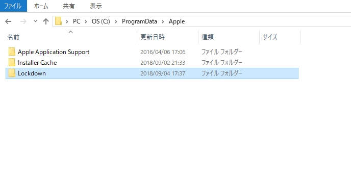 Windows　Lockdownフォルダ