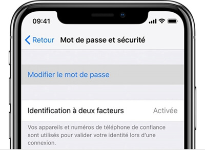 Modifier le mot de passe sur iPhone