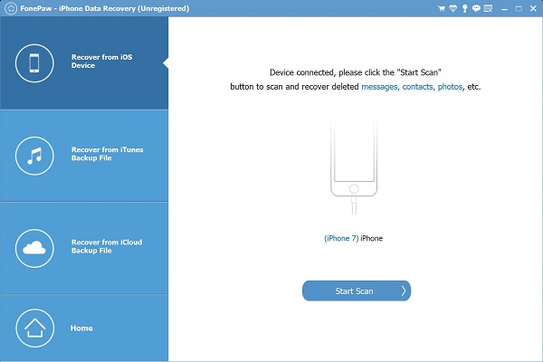 FonePaw iPhone 數據恢復主介面
