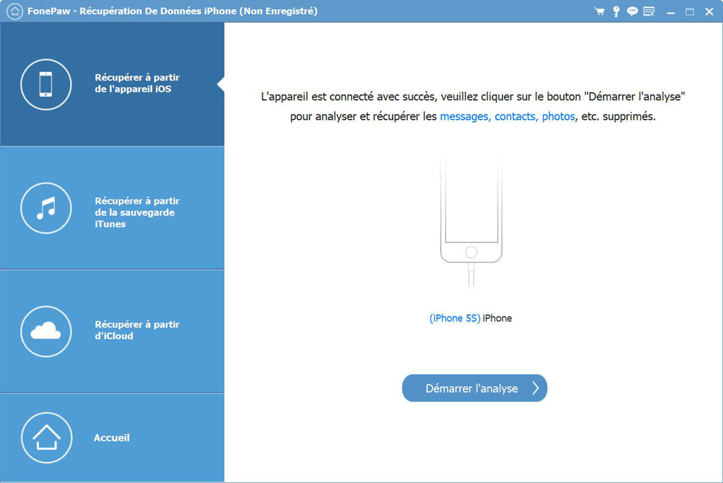 IDR-Récupérer à partir de l'appareil iOS