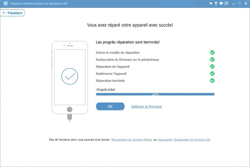 Restaurer iPhone avec succès sans Touch ID