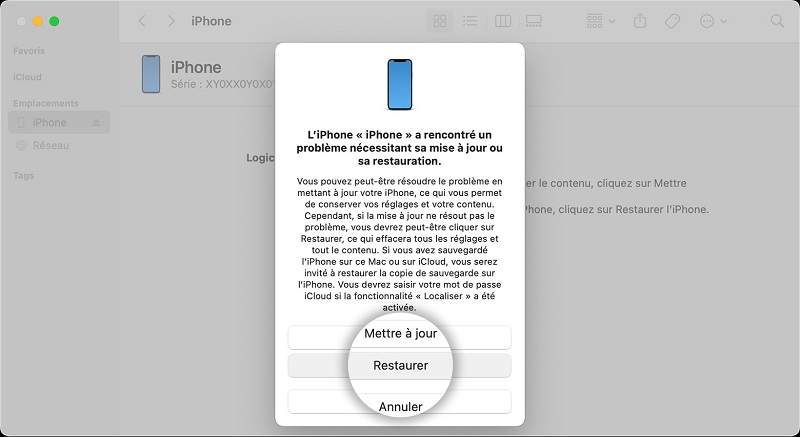 Débloquer iPhone sans code avec le mode de récupération