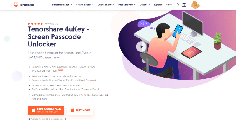 Tenorshare 4uKey Homepage