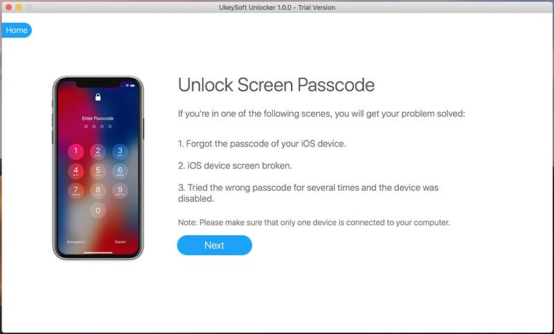 Ukeysoft Unlocker-Déverrouiller le code de l'écran