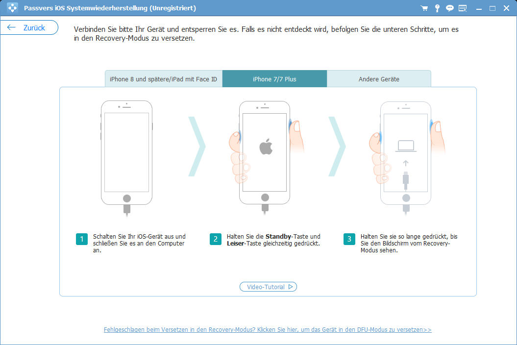 iPhone in Wiederherstellungsmodus versetzen