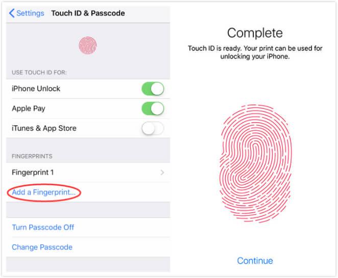 Add Fingerprint iPhone