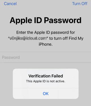 Apple ID Not Active Error Message