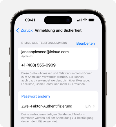 Apple-ID-Passwort ändern auf iPhone
