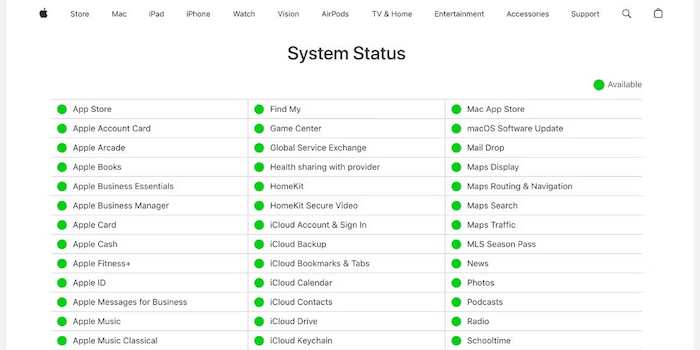 Check Whether Apple Severs in Good Status