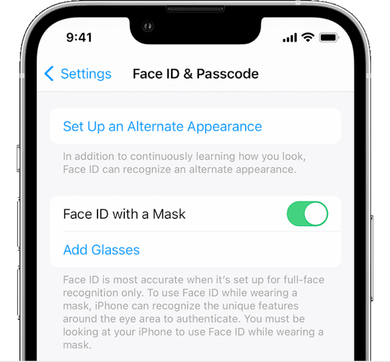 Disable Face ID with Mask