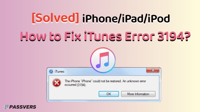 Fix iPhone Restoring Error 3194 iTunes