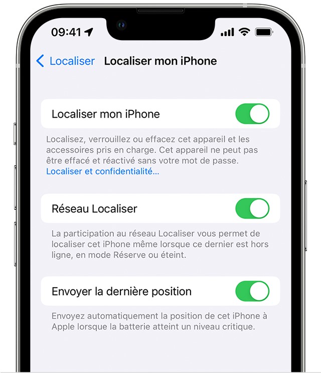 Activer « Localiser » sur votre appareil iOS