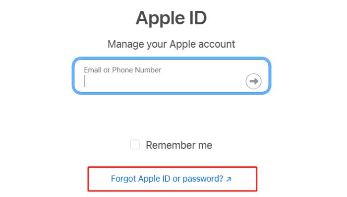 Forget Apple ID or Password