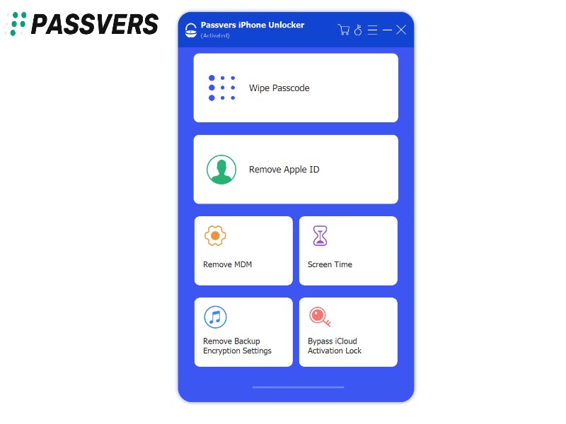passvers-iphone-unlocker-home-interface
