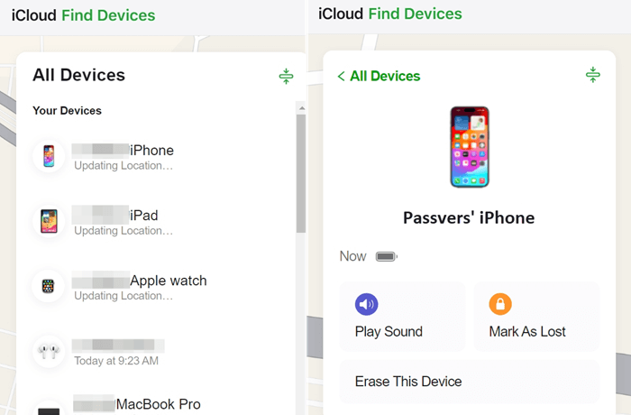 Erase Unavailable iPhone with iCloud