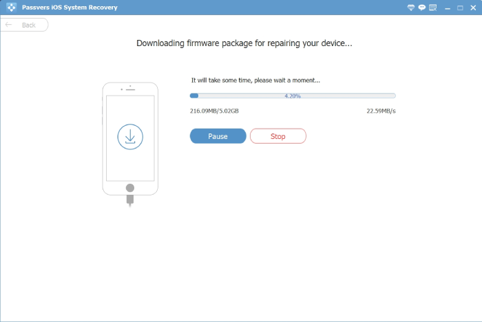  iOS System Recovery Firmware Downloading Interface