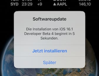 Update-Warning von iPhone