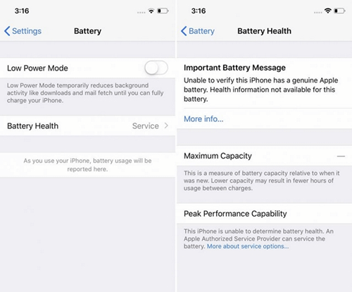 iPhone Battery Health Warning