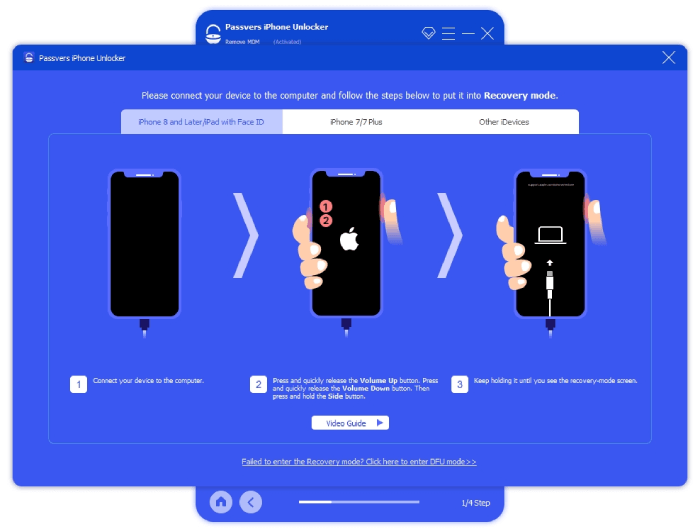 iPhone Unlocker Recovery Mode Instruction