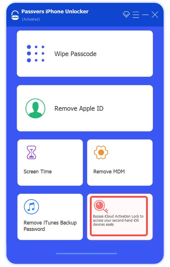 Choose Bypass iCloud Activation Lock