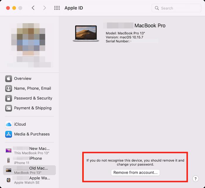 Remove Device from iCloud on Mac