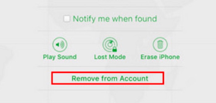 Remove from Account via iCloud