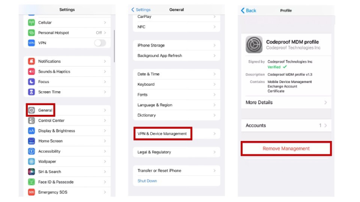 Remove iPhone/iPad Supervision in Settings