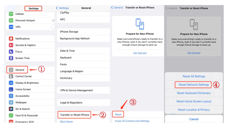 Reset Network Settings to Fix iPhone/iPad Error 9