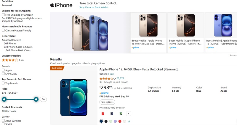 Sell Secondhand iPhone on Amazon Renewed