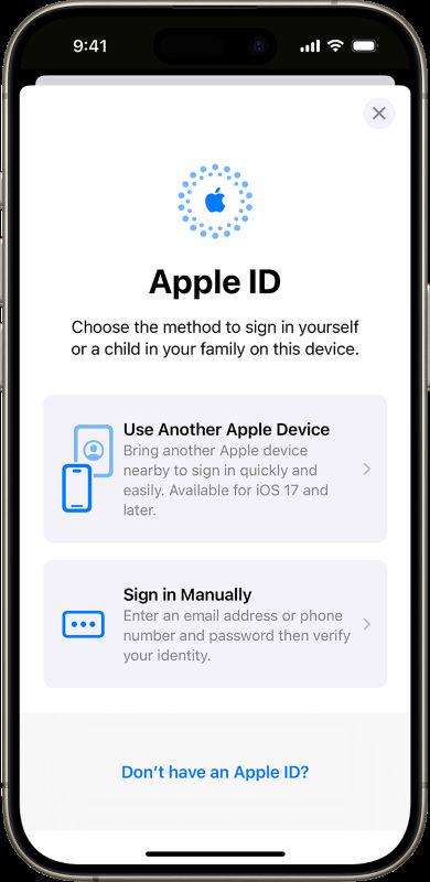 Sign In Your New Apple ID