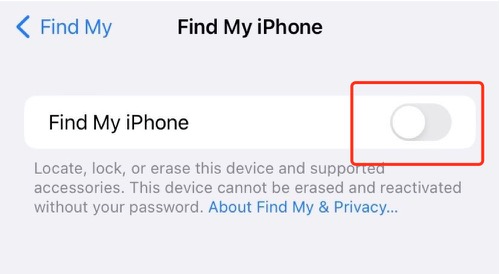 Turn Off Find My iPhone
